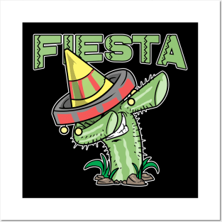 Dabbing Cactus Cinco De Mayo Sombrero Posters and Art